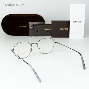 BRAND NEW Tom Ford Men Eyeglasses Gunmetal Blue Block Round FT5790-K/O 008